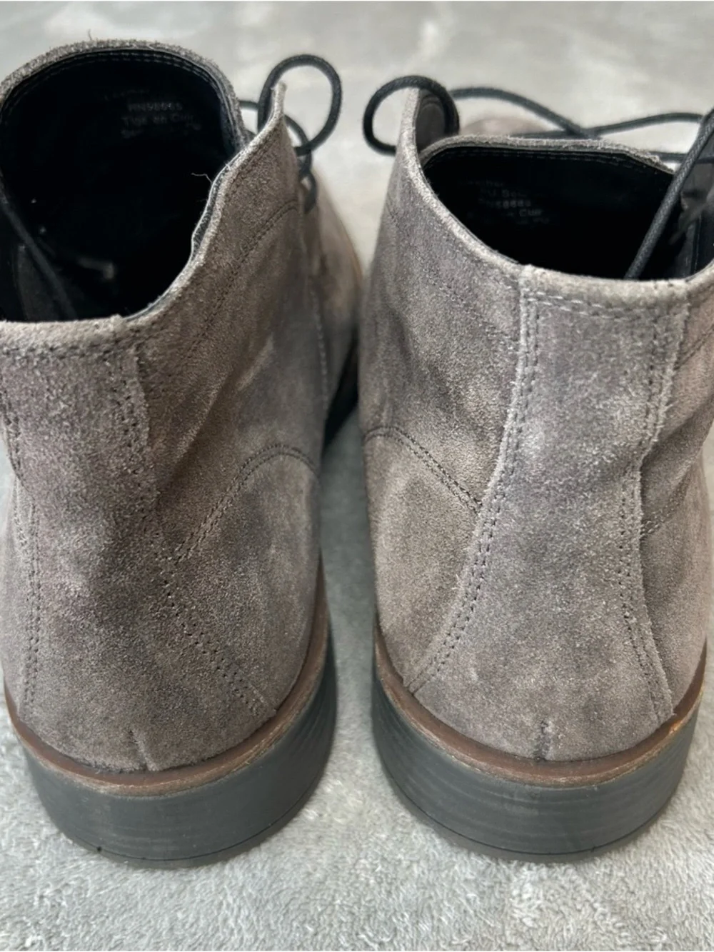 Nordstrom Mens Shop Suede Lace Up Grayson Ankle Boots Gray Size 10.5 US or 44 EU
